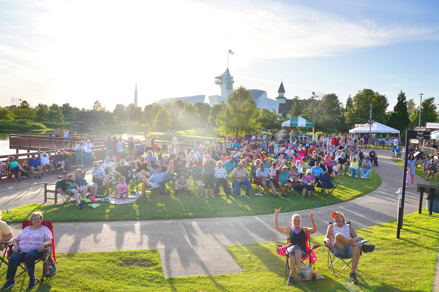 People watching a concert.
